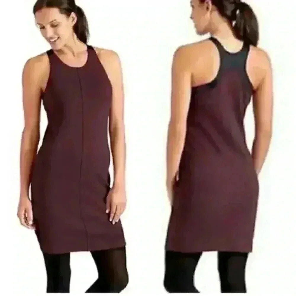 Athleta Dress Womens Small Purple Whirlwind Racerback Ponte Knit Minimal Travel